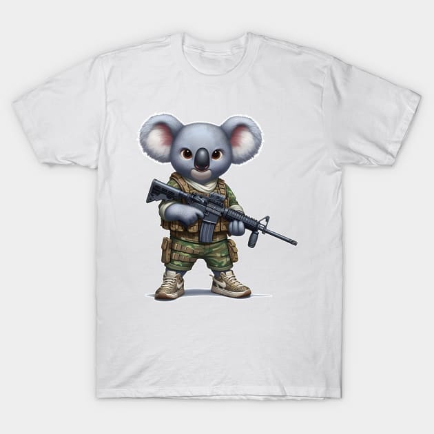 Tactical Koala T-Shirt by Rawlifegraphic